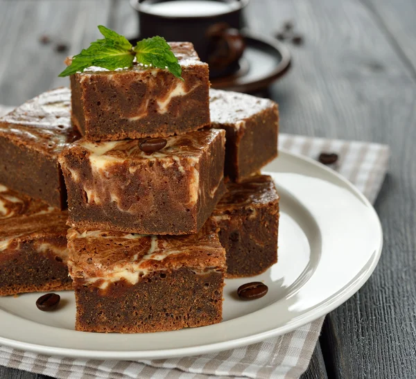 Pastel de chocolate brownies — Foto de Stock