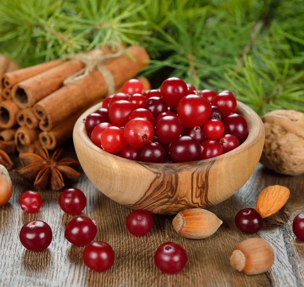 Christmas cranberries in a bowl — Stock Photo, Image