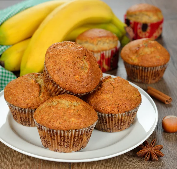 Banaan muffins — Stockfoto