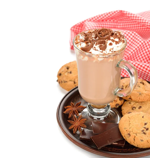 Hot chocolate with whipped cream — Stock Photo, Image