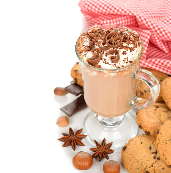 Hot chocolate with whipped cream — Stock Photo, Image