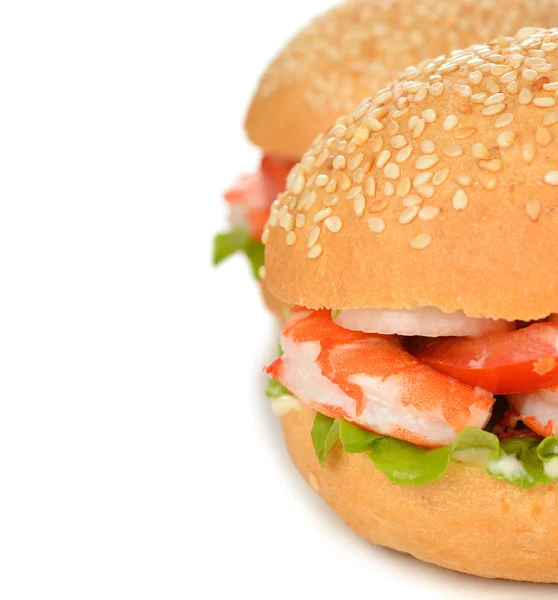 Burgers with shrimp — Stock Photo, Image
