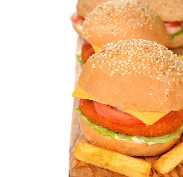 Burger with fries — Stock Photo, Image