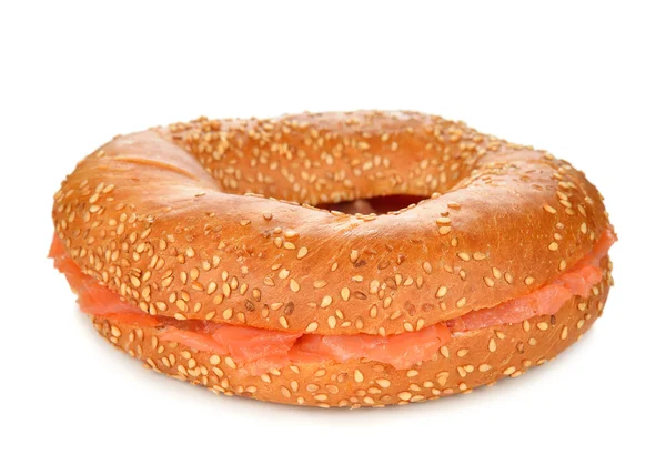 Bagel with salmon — Stock Photo, Image