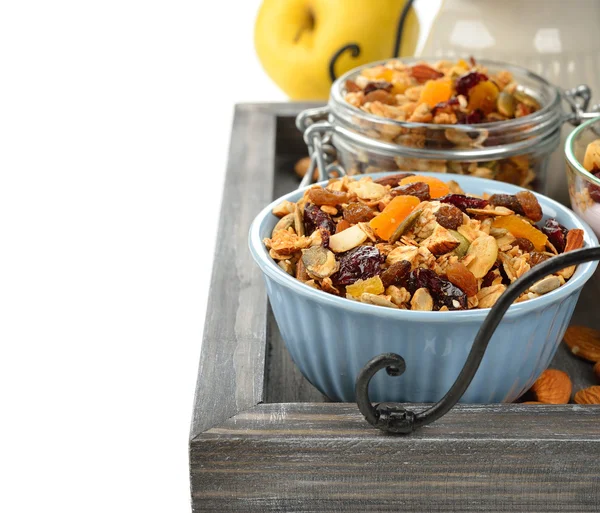 Granola with fruit and nuts — Stock Photo, Image