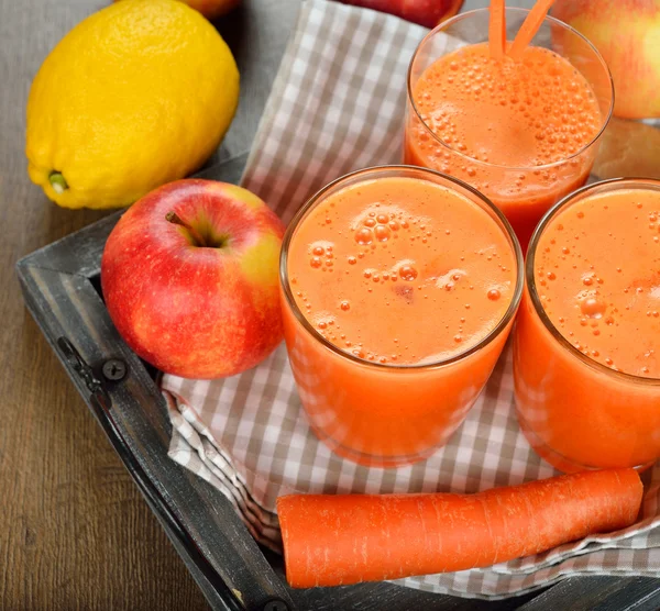 Fresh apple and carrot juice