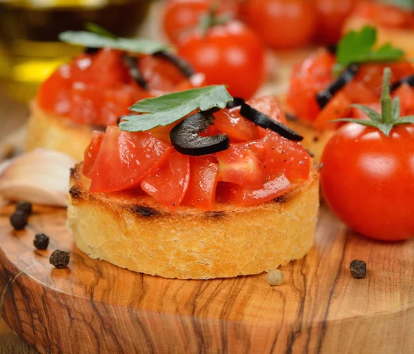 Toast with tomato — Stock Photo, Image