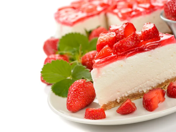 Jordbær Cheesecake - Stock-foto