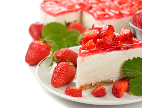 Çilekli cheesecake — Stok fotoğraf