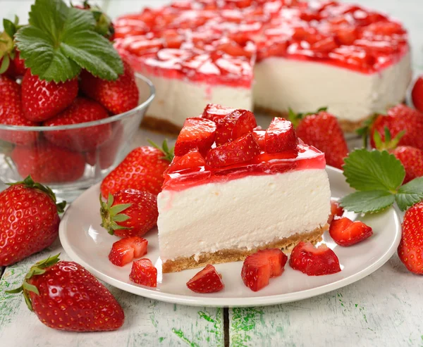 Gâteau au fromage aux fraises — Photo
