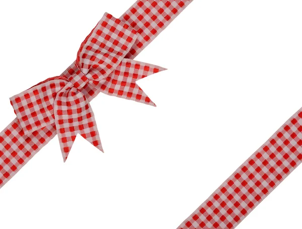 Red ribbon with bow — Stock Photo, Image