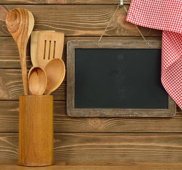 Writing board and spoons — Stock Photo, Image