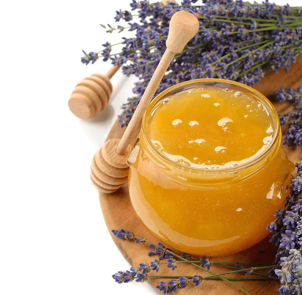 Honey with lavender — Stock Photo, Image