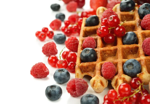 Liege waffles with berries — Stock Photo, Image