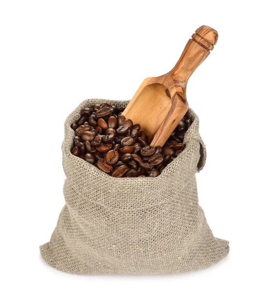 Coffee beans in a bag — Stock Photo, Image