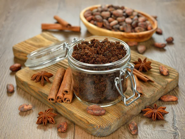 Brown sugar, anise and cinnamon — Stock Photo, Image