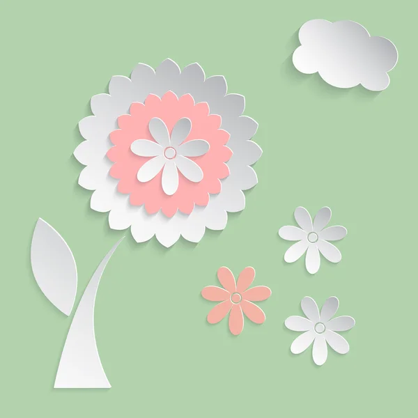 Paper flowers — Stock Vector