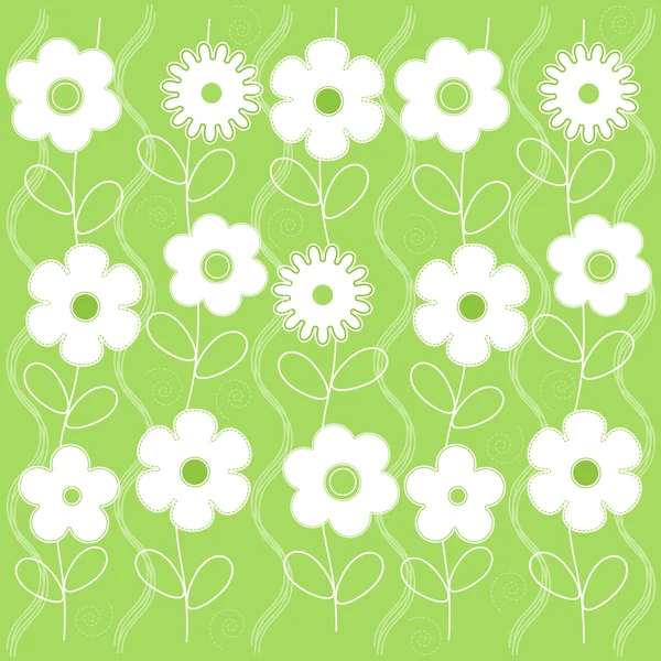 Abstract white flowers — Stock Vector