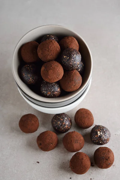 Trufas Vegan Dieta Fundo Marrom — Fotografia de Stock