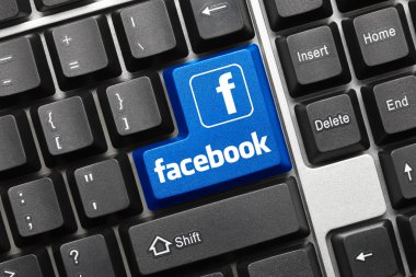 Kavramsal klavye - Facebook (mavi tuş ile logo)