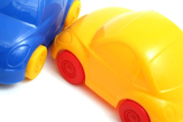 Queda de dois carros de brinquedo — Fotografia de Stock