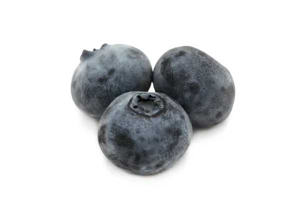 三个蓝莓 (孤立) — 图库照片