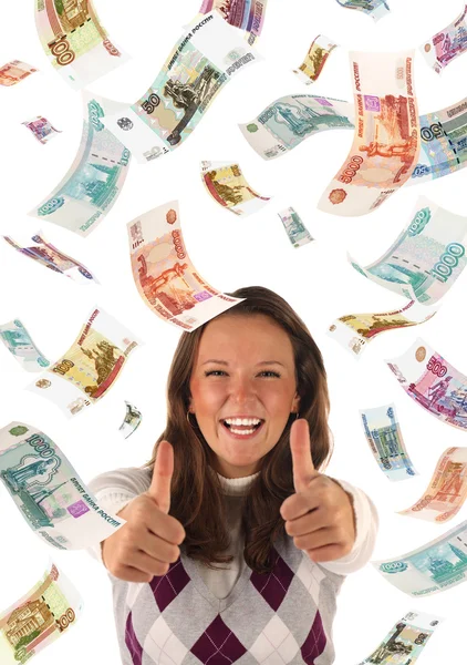 Successful investment (roubles banknotes) — Stock Photo, Image