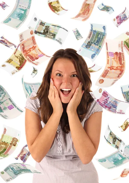 Money rain (roubles banknotes) — Stock Photo, Image