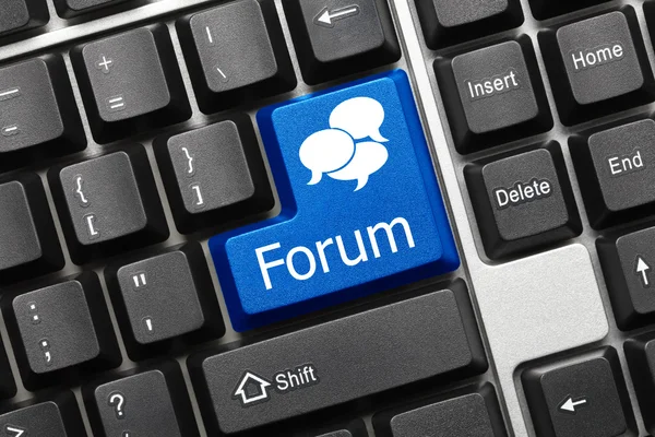 Conceptuele toetsenbord - Forum (blauwe toets) — Stockfoto