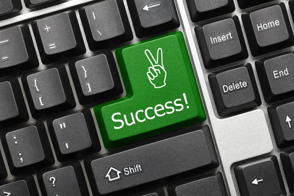 Konceptuální klávesnice - úspěch (zelená klíč) — Stock fotografie