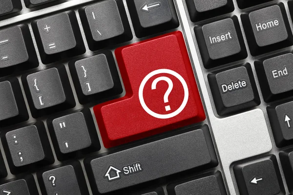 Conceptual keyboard - Question mark (red key) — Stock Photo, Image