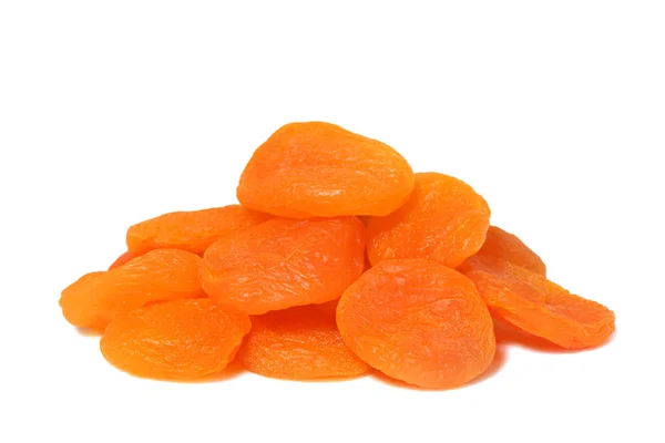 Stack of dried apricots (isolated) — Stock Photo, Image