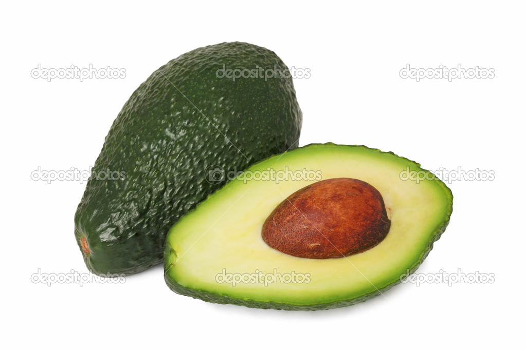 Ripe avocados (isolated)