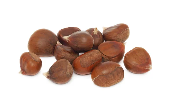 Stack of chestnut (isolated) — Stock Photo, Image