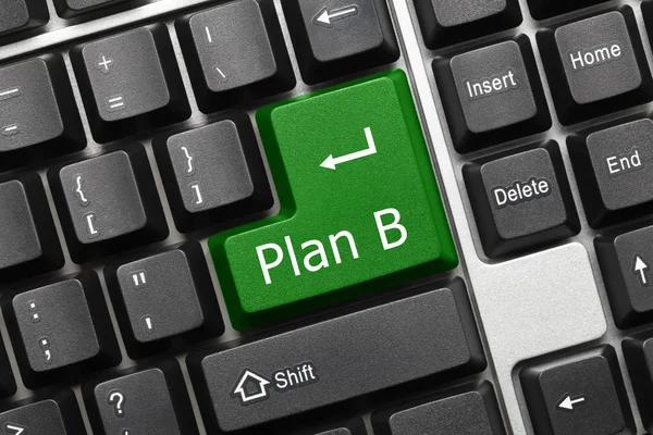 Konceptuální klávesnice - plán B (zelená klíč) — Stock fotografie