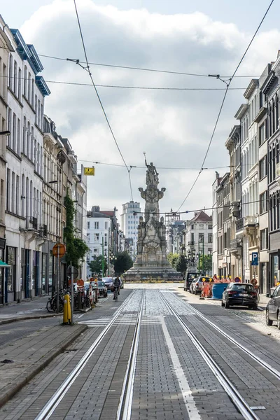 Antwerpen België Sep 2016 Het Gedecoreerde Poseidon Watergod Monument Antwerpen — Stockfoto