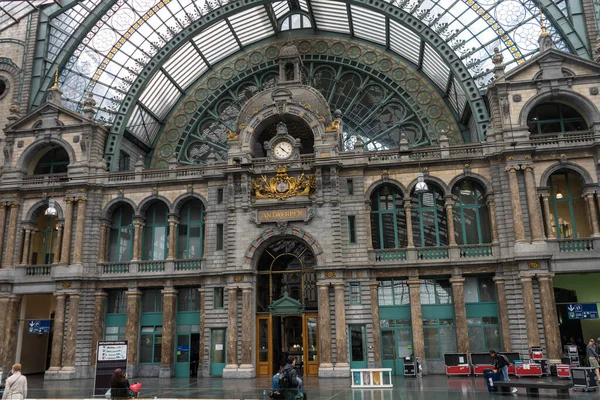 Antwerpen België Sep 2016 Het Gedecoreerde Station Antwerpen België Europa — Stockfoto