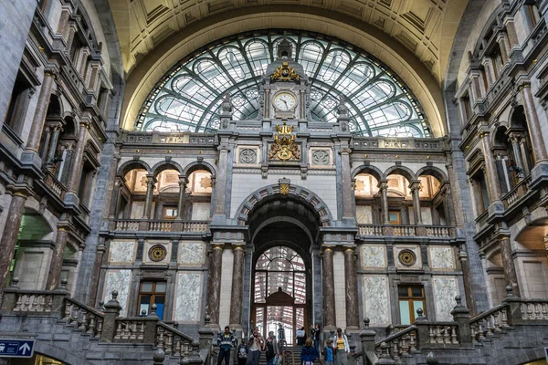 Антверпен Бельгия Сентября 2016 Декорированный Железнодорожный Вокзал Антверпене Бельгия Европа — стоковое фото