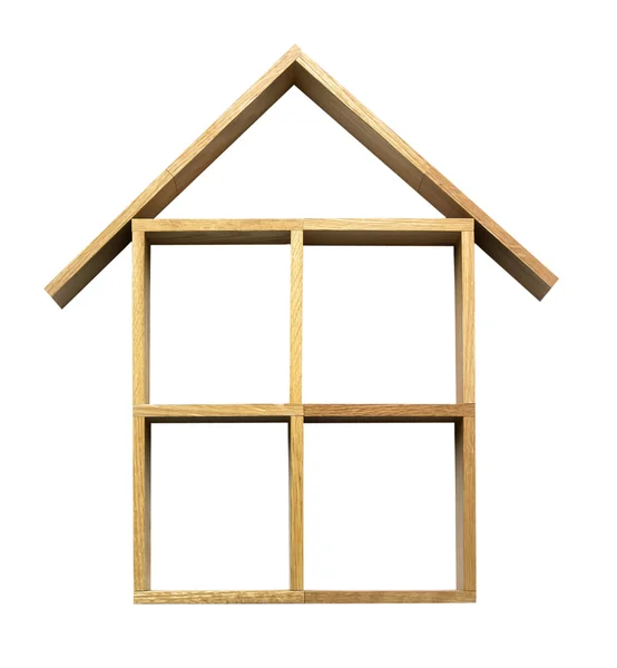 Huis van houten blokken — Stockfoto