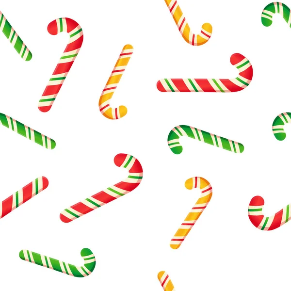 Zuckerstange Weihnachten nahtloses Muster — Stockvektor