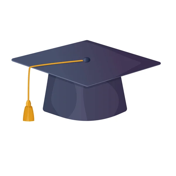 Square Academic Cap Clipart High School College Graduation Concept Illustration — Stock Vector