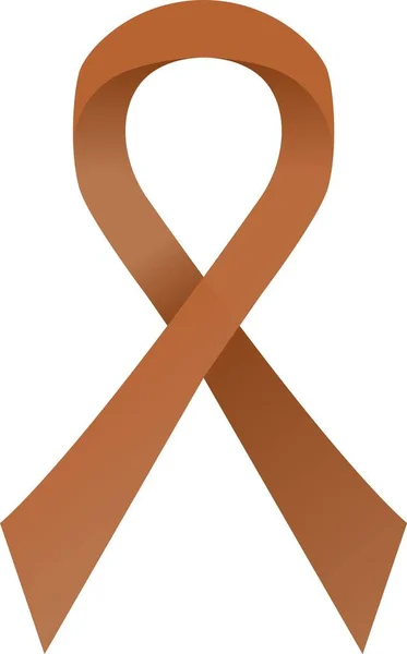 Brown Awareness Ribbon Tobacco Colorectal Cancer Campaign Stock Vector Illustration —  Vetores de Stock