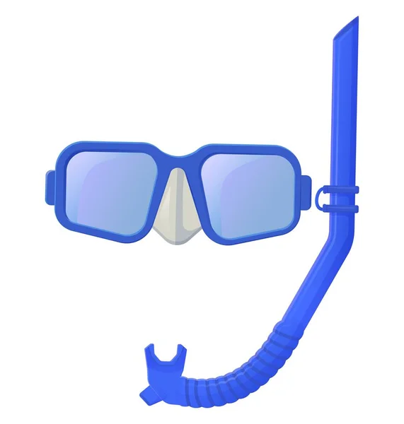 Blue Snorkeling Mask Diving Equipment Extreme Summer Vacatiom Leisure Concept — Vetor de Stock
