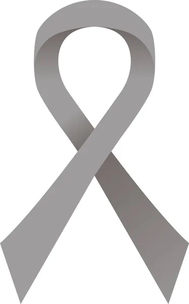 Grey Awareness Ribbon Asthma Brain Tumor Brain Cancer Awareness Norderline — Stockvektor