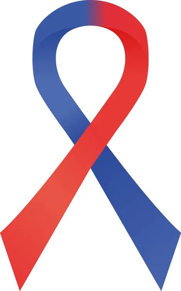 Red Blue Awareness Ribbon Supports Noonan Syndrome Sudden Arrhythmia Death — Archivo Imágenes Vectoriales