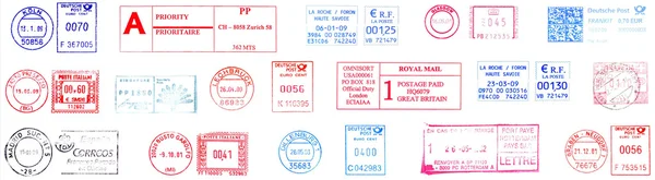 Bunch of european postmarks — Stock fotografie
