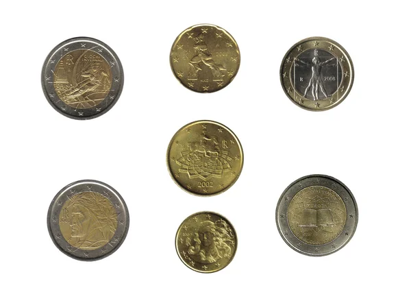 Monedas en euros italianos —  Fotos de Stock