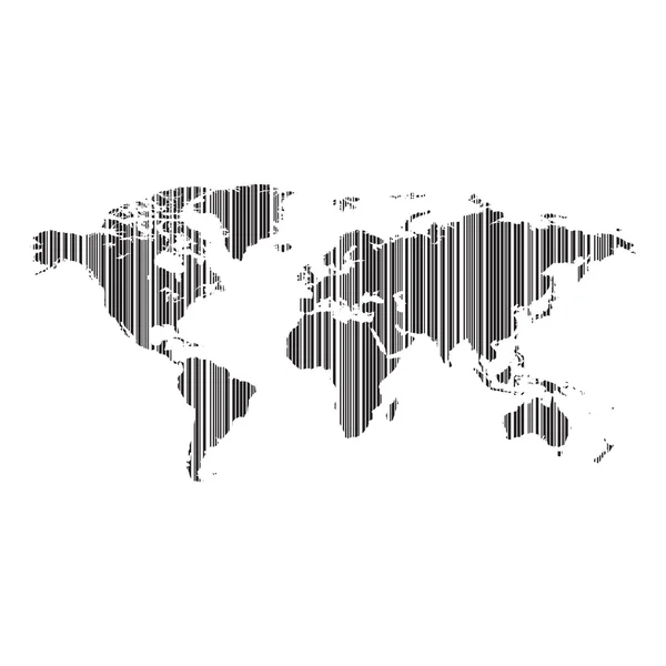 World map as bar-code — Stock Vector
