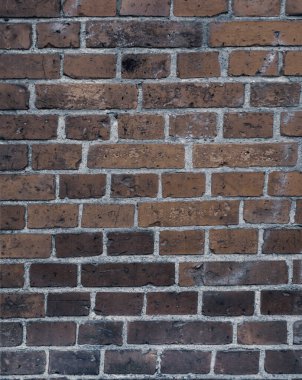 Eski, eski bir tuğla duvarın arka planı. Kapat, arka plan olarak kullanılabilir