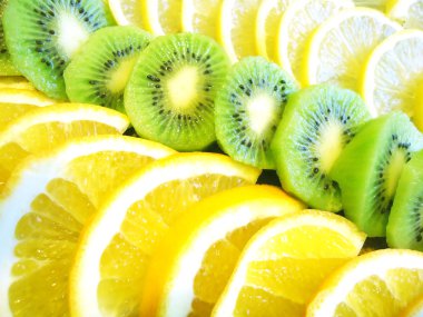 çeşitli meyve - portakal, limon ve kivi